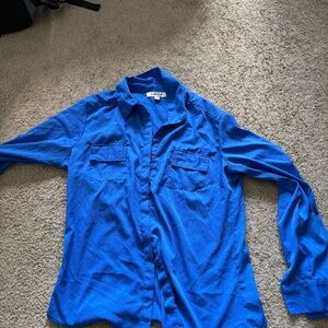 Jennifer and Grace Royal Blue Button Down Blouse – Size M